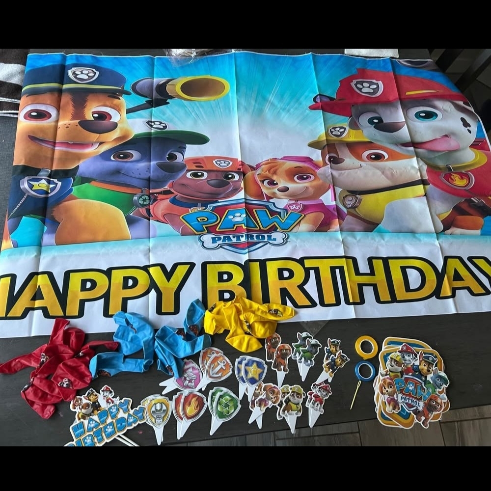 Paw Patrol Happy Birthday Party Banner and Decorations